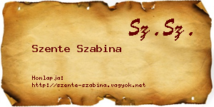 Szente Szabina névjegykártya
